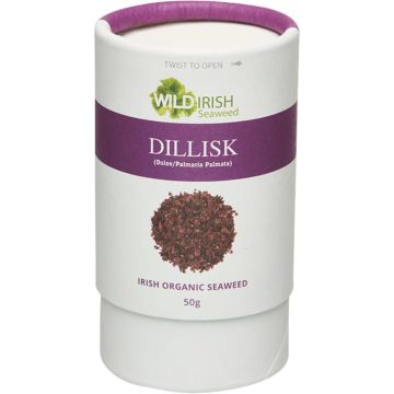 Wild Irish Seaweeds Organic Irish Dulse Dillisk Vlokken 50 gram biologisch