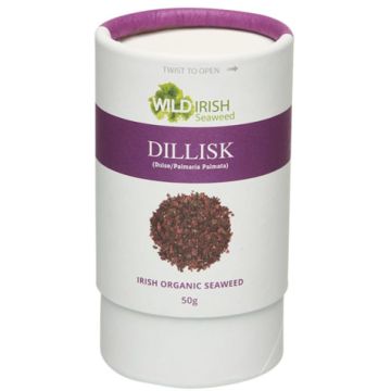 Wild Irish Seaweeds Organic Irish Dulse Dillisk vlokken 50 gram biologisch