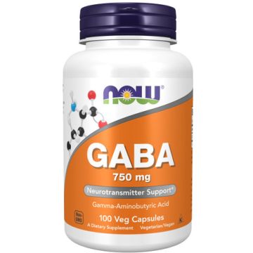 NOW Foods GABA 750mg 100 capsules