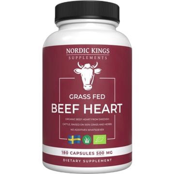 Nordic Kings Supplements Organic Beef Heart 180 capsules biologisch