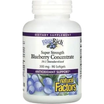 Natural Factors Super Strength Blueberry Concentrate 500 90 softgels