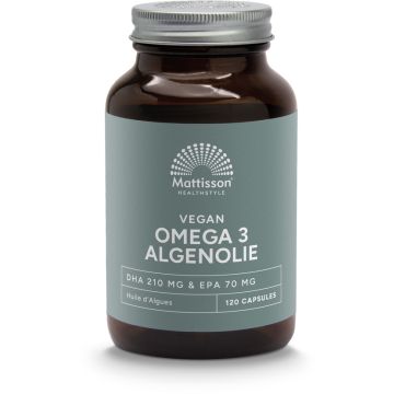 Mattisson Vegan Omega-3 Algenolie DHA 210 mg & EPA 70 mg 120 capsules