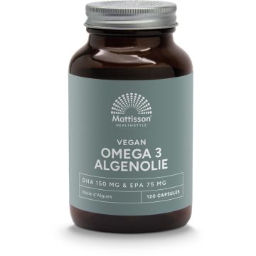 Mattisson Plantaardige Omega 3 Algenolie DHA 150-EPA 75 120 capsules