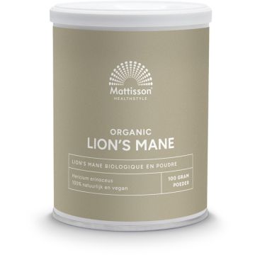 Mattisson Lion's Mane (Hericium erinaceus) Poeder Bio 100 gram biologisch
