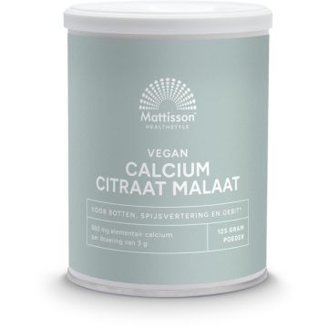 Mattisson Vegan Calcium Citraat Malaat Poeder 660 mg 125 gram