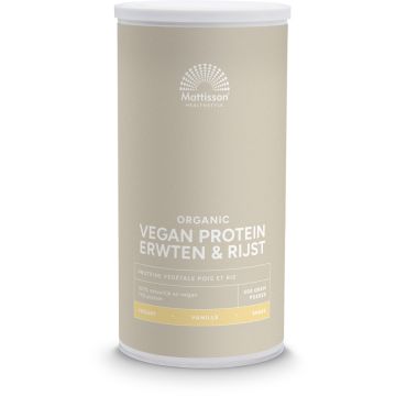 Mattisson Organic Vegan Protein Erwten & Rijst Vanille 500 gram biologisch
