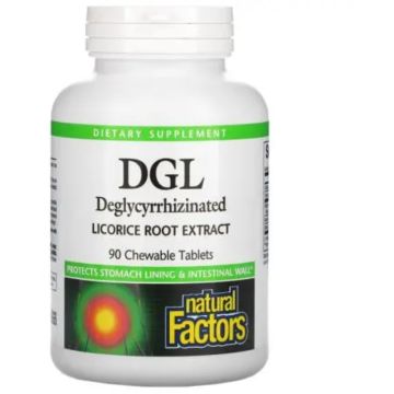 Natural Factors Deglycyrrhizinated Licorice Root 90 kauwtabletten