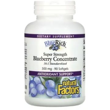 Natural Factors Super Strength Blueberry Concentrate 500 90 softgels