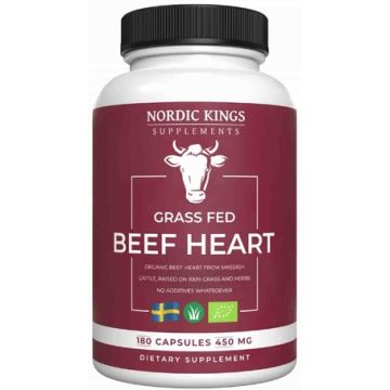Nordic Kings Supplements Organic Beef Heart 180 capsules biologisch