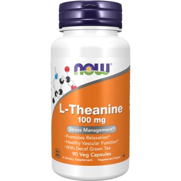 NOW Foods L-Theanine 100 mg with Decaf Green Tea 90 capsules