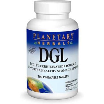 Planetary Herbals DGL (Deglycyrrhizinated Licorice) 200 kauwtabletten