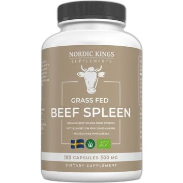 Nordic Kings Supplements Organic Beef Spleen 180 capsules biologisch