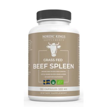 Nordic Kings Supplements Organic Beef Spleen 180 capsules biologisch
