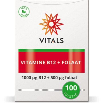 Vitals Vitamine B12 1000 met Folaat 500 100 zuigtabletten